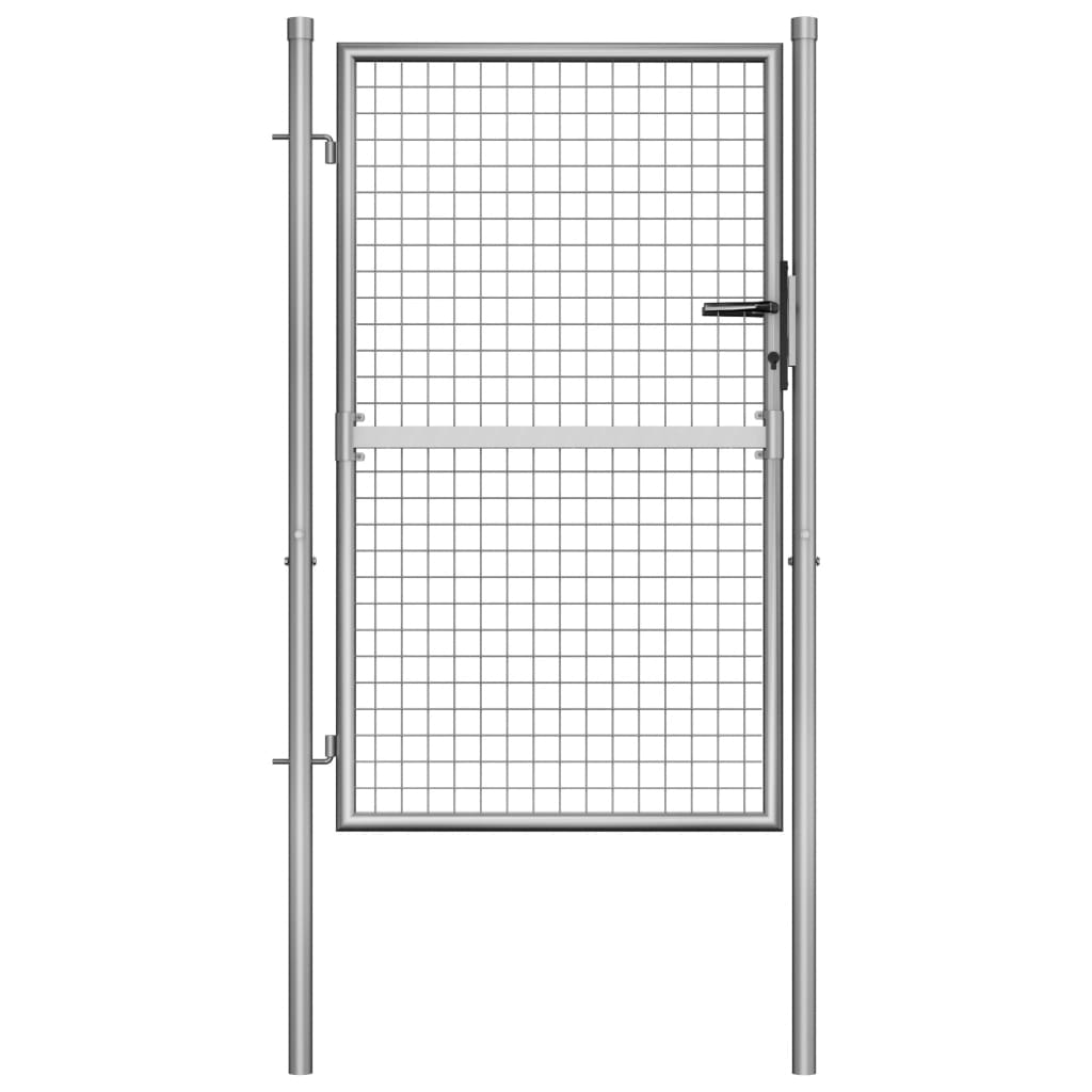 Garden Gate Galvanised Steel 100x125 cm Silver
