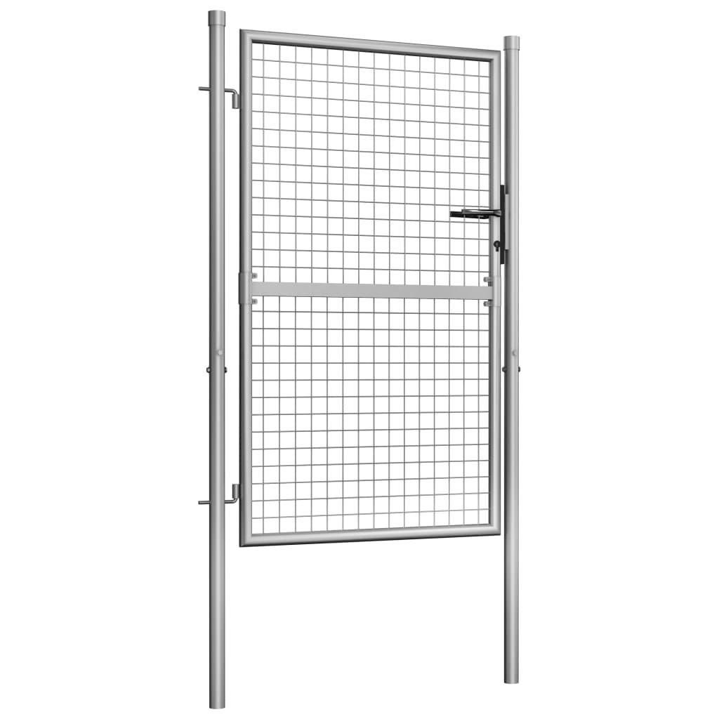 Garden Gate Galvanised Steel 100x125 cm Silver