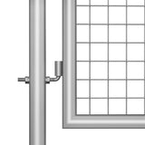 Garden Gate Galvanised Steel 100x125 cm Silver - Side View