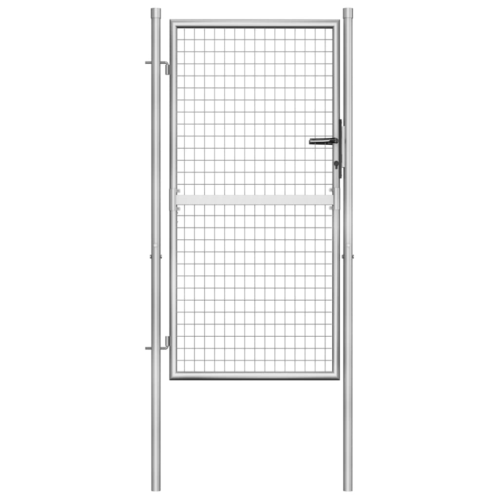 Garden Gate Galvanised Steel 100x150 cm Silver