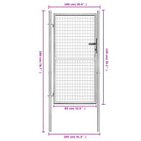 Garden Gate Galvanised Steel 100x150 cm Silver