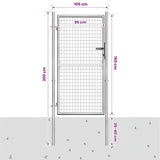 Garden Gate Galvanised Steel 105x150 cm Silver - 45-Degree Angle