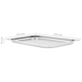 Gastronorm Containers 4 pcs GN 1/1 20 mm Stainless Steel - Low Angle
