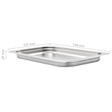 Gastronorm Containers 4 pcs GN 1/1 40 mm Stainless Steel - Low Angle