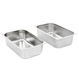 Gastronorm Containers 2 pcs GN 1/1 150 mm Stainless Steel - Front View