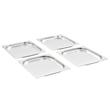 Gastronorm Containers 8 pcs GN 1/2 20 mm Stainless Steel - Front View