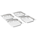 Gastronorm Containers 8 pcs GN 1/2 40 mm Stainless Steel - Front View