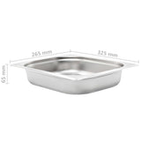 Gastronorm Containers 4 pcs GN 1/2 65 mm Stainless Steel - Low Angle