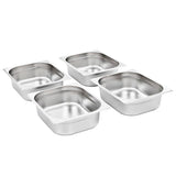 Gastronorm Containers 4 pcs GN 1/2 100 mm Stainless Steel - Front View