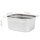 Gastronorm Containers 2 pcs GN 1/2 150 mm Stainless Steel - Low Angle