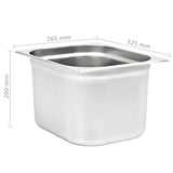 Gastronorm Containers 2 pcs GN 1/2 200 mm Stainless Steel - Low Angle