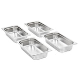 Gastronorm Containers 8 pcs GN 1/3 65 mm Stainless Steel - Front View