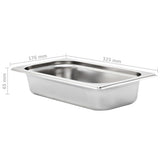 Gastronorm Containers 8 pcs GN 1/3 65 mm Stainless Steel - Low Angle