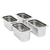Gastronorm Containers 4 pcs GN 1/3 150 mm Stainless Steel - Front View