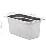 Gastronorm Containers 4 pcs GN 1/3 150 mm Stainless Steel - Low Angle