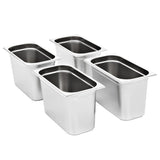 Gastronorm Containers 4 pcs GN 1/3 200 mm Stainless Steel - Front View