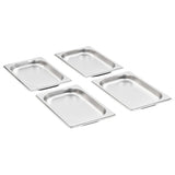 Gastronorm Containers 12 pcs GN 1/4 20 mm Stainless Steel - Front View