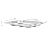 Gastronorm Containers 12 pcs GN 1/4 20 mm Stainless Steel - Low Angle