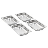 Gastronorm Containers 12 pcs GN 1/4 40 mm Stainless Steel - Front View