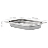 Gastronorm Containers 12 pcs GN 1/4 40 mm Stainless Steel - Low Angle