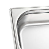Gastronorm Containers 8 pcs GN 1/4 65 mm Stainless Steel - Close-Up Angle
