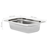 Gastronorm Containers 8 pcs GN 1/4 65 mm Stainless Steel