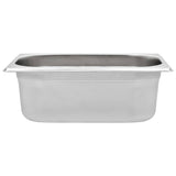 Gastronorm Containers 8 pcs GN 1/4 100 mm Stainless Steel - Rear View