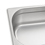 Gastronorm Containers 8 pcs GN 1/4 100 mm Stainless Steel - Close-Up Angle