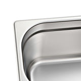 Gastronorm Containers 4 pcs GN 1/4 150 mm Stainless Steel - Close-Up Angle