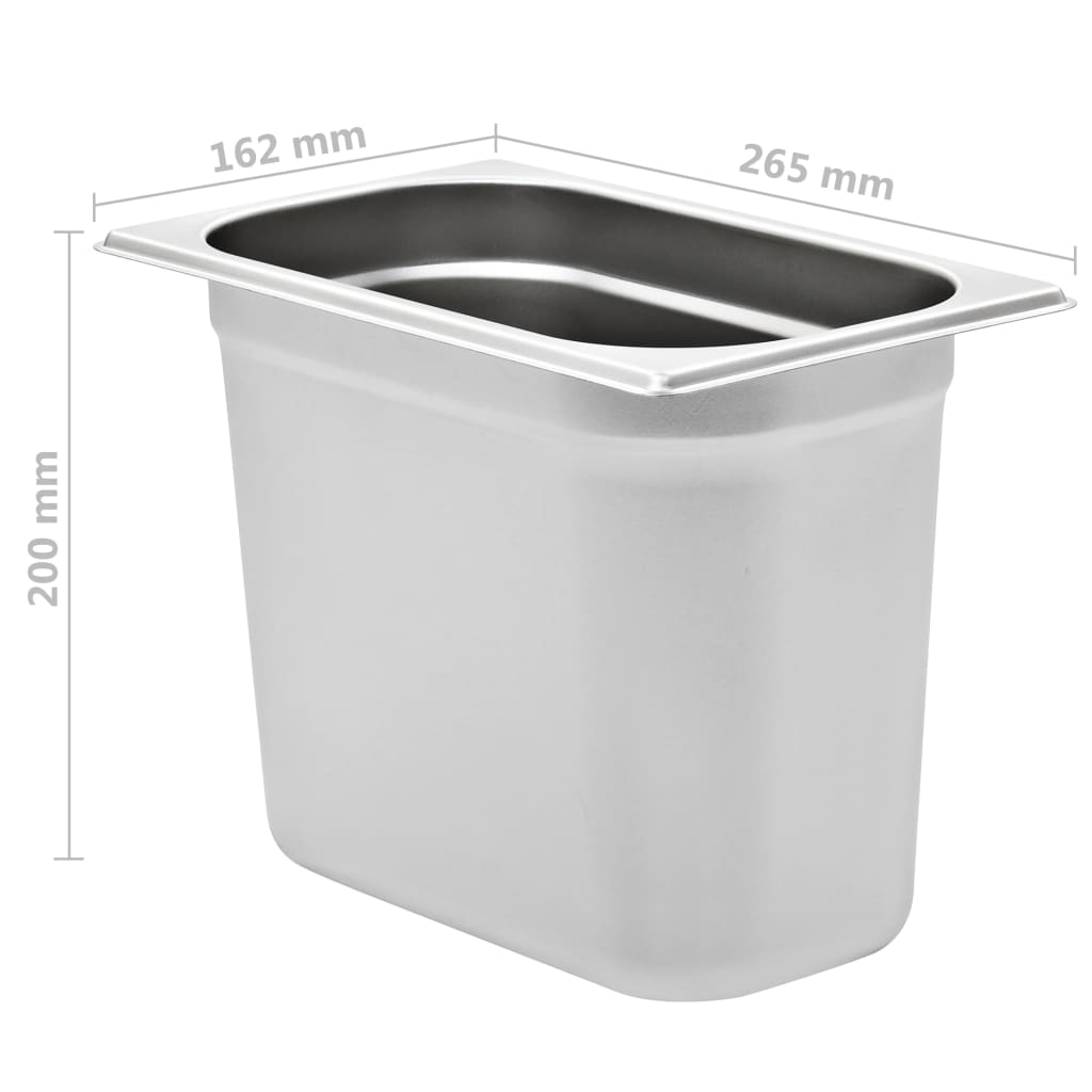 Gastronorm Containers 4 pcs GN 1/4 200 mm Stainless Steel