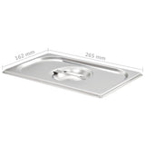 Lids for GN 1/4 Pan 4 pcs Stainless Steel - Rear View