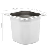 Gastronorm Containers 8 pcs GN 1/6 150 mm Stainless Steel - Low Angle