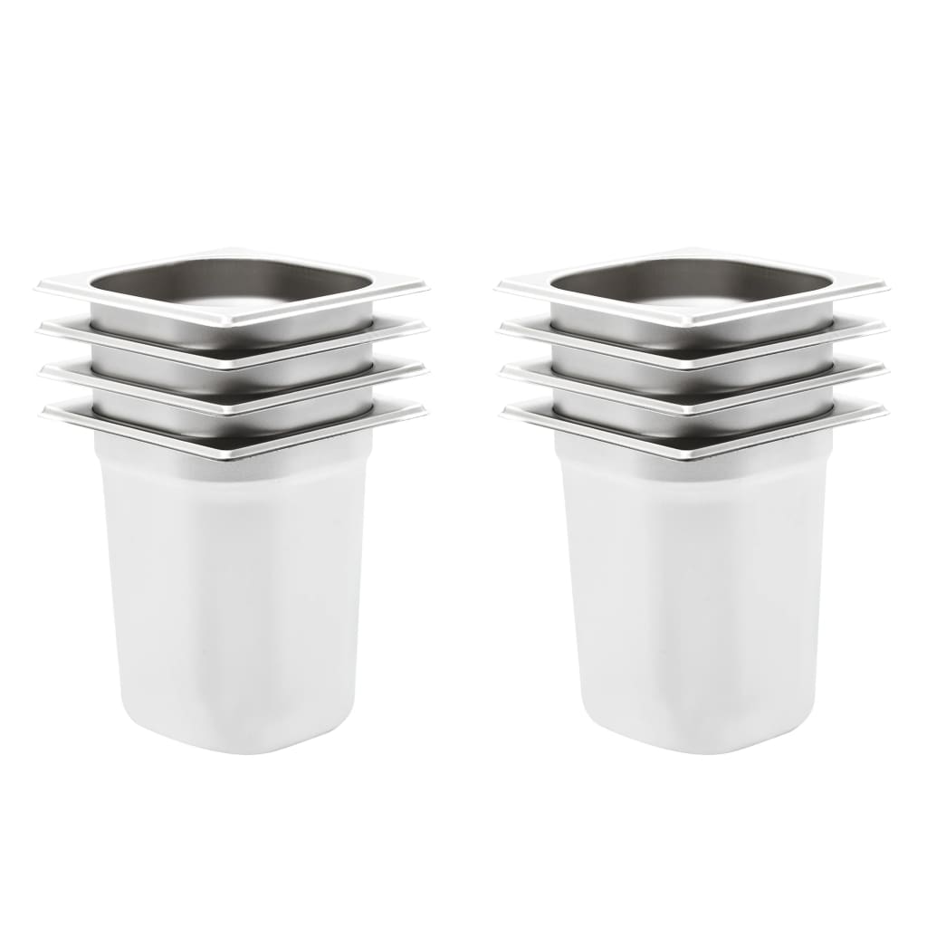 Gastronorm Containers 8 pcs GN 1/6 200 mm Stainless Steel
