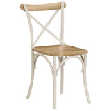 Cross Chairs 2 pcs White Solid Mango Wood - Extra Image