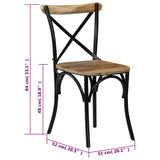 Cross Chairs 2 pcs Black Solid Mango Wood - Extra Image