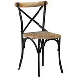 Cross Chairs 2 pcs Black Solid Mango Wood - Extra Image