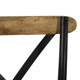 Cross Chairs 2 pcs Black Solid Mango Wood - Close-Up Angle