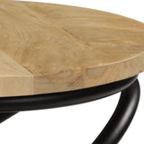 End Table Solid Mango Wood 40x50 cm - Close-Up Angle