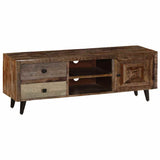 TV Cabinet 118x30x40 cm Solid Mango Wood - Side View