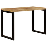 Dining Table 115x55x76 cm Solid Mango Wood and Steel - Front View