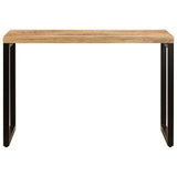 Dining Table 115x55x76 cm Solid Mango Wood and Steel - Side View