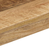 Dining Table 115x55x76 cm Solid Mango Wood and Steel - 45-Degree Angle