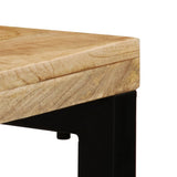 Dining Table 115x55x76 cm Solid Mango Wood and Steel - Rear View