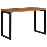 Dining Table 115x55x76 cm Solid Reclaimed Wood and Steel - Front View