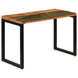 Dining Table 115x55x76 cm Solid Reclaimed Wood and Steel - Rear View