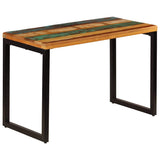 Dining Table 115x55x76 cm Solid Reclaimed Wood and Steel - Low Angle