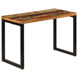 Dining Table 115x55x76 cm Solid Reclaimed Wood and Steel - 45-Degree Angle