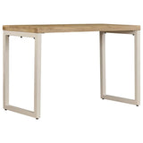 Dining Table 115x55x76 cm Solid Mango Wood and Steel - Front View