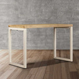Dining Table 115x55x76 cm Solid Mango Wood and Steel - 45-Degree Angle
