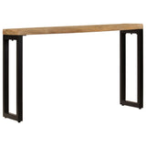 Console Table 120x35x76 cm Solid Wood Mango and Steel - Front View